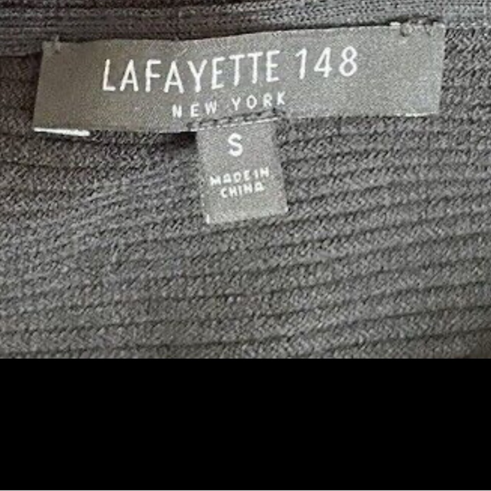Lafayette 148 Ribbed Knit Tunic Black Long Sleeve Top – Size Small- has flaw